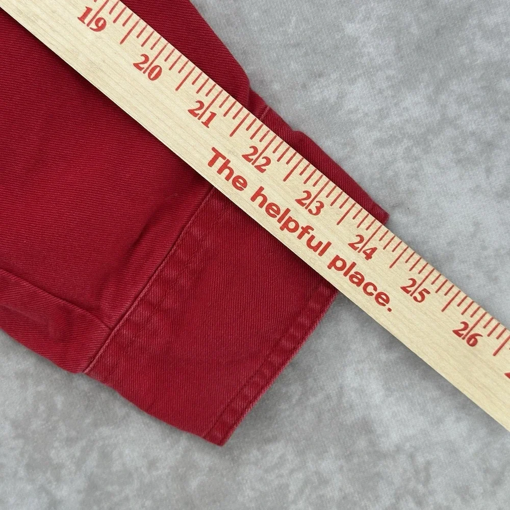 Levi's Red Cotton Denim Jean Western Cowboy Button Down Shirt Men's L
